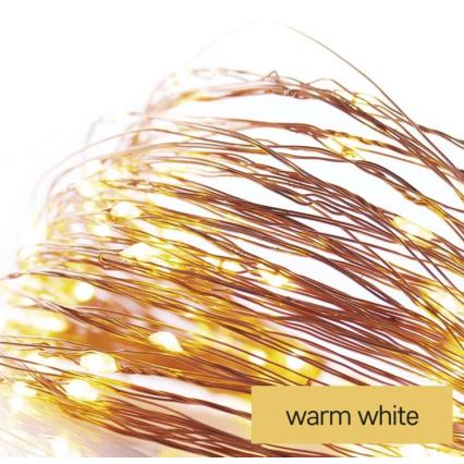 Catena luminosa LED per esterni 100xLED/15m IP44, bianco caldo