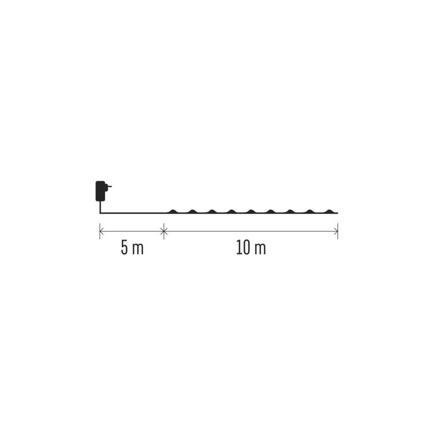 Catena luminosa LED per esterni 100xLED/15m IP44, bianco caldo