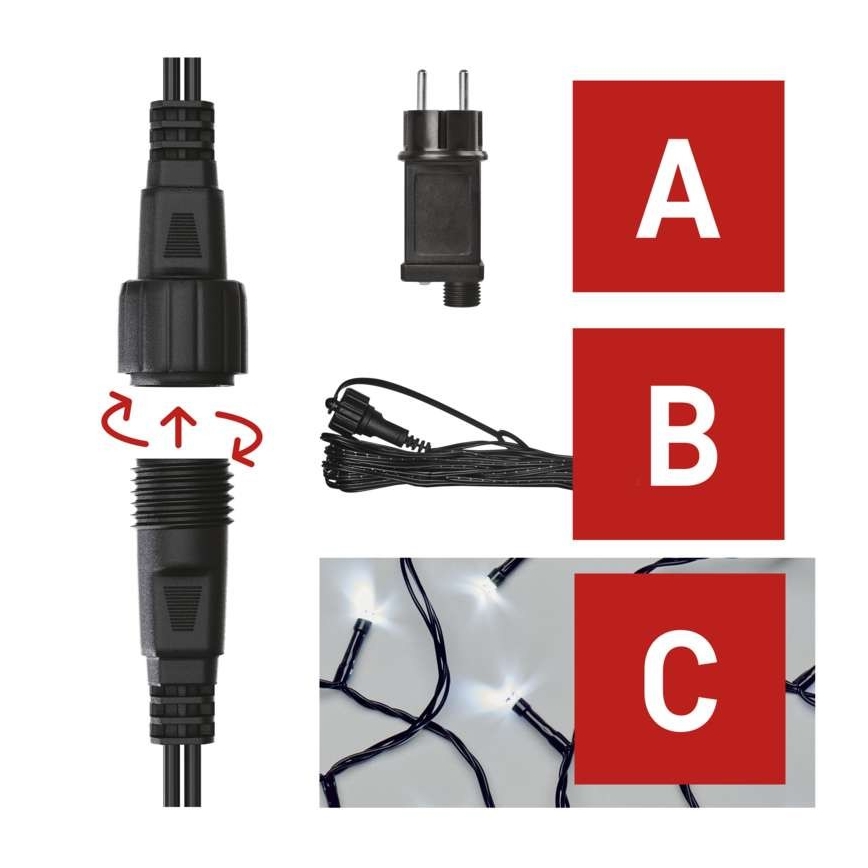 Catena luminosa LED per esterni 100xLED/15m IP44 bianco freddo