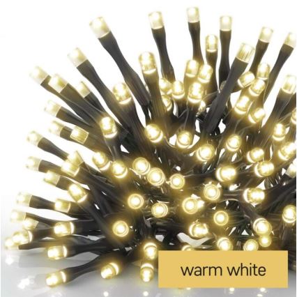 Catena luminosa LED per esterni, 120 LED (3xAA), 8,9 m, IP44, bianco caldo
