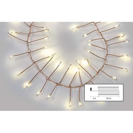 Catena luminosa LED per esterni 1440xLED/8 funzioni 14,4m IP44 bianco caldo