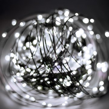 Catena luminosa LED per esterni, 1500 LED/230 V, 8 modalità, 153 m, IP44, bianco freddo + telecomando