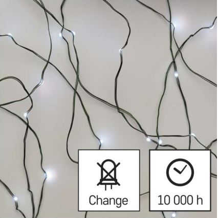 Catena luminosa LED per esterni 150xLED/20m IP44 bianco freddo