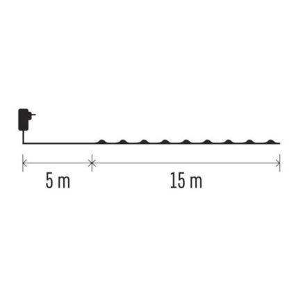 Catena luminosa LED per esterni 150xLED/20m IP44 bianco freddo