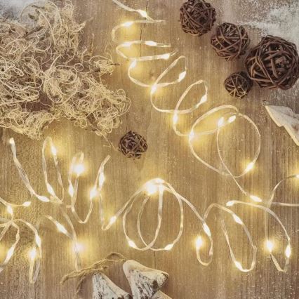 Catena luminosa LED per esterni 160 LED/21 m IP44 bianco caldo