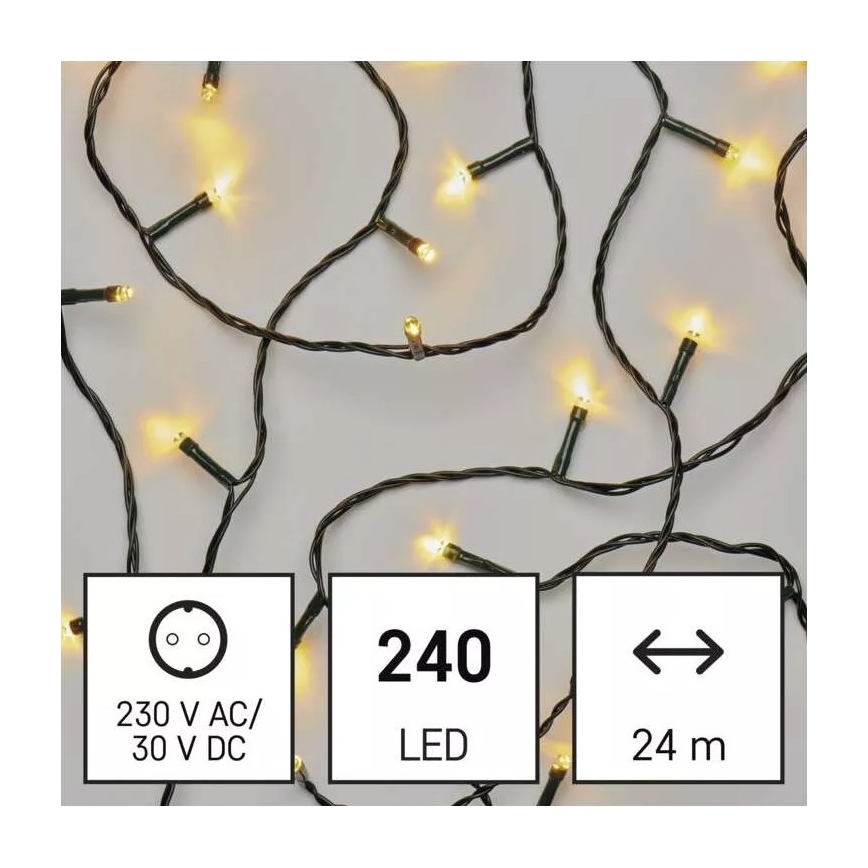Catena luminosa LED per esterni 240 LED, 8 modalità, 29 m, IP44, bianco caldo