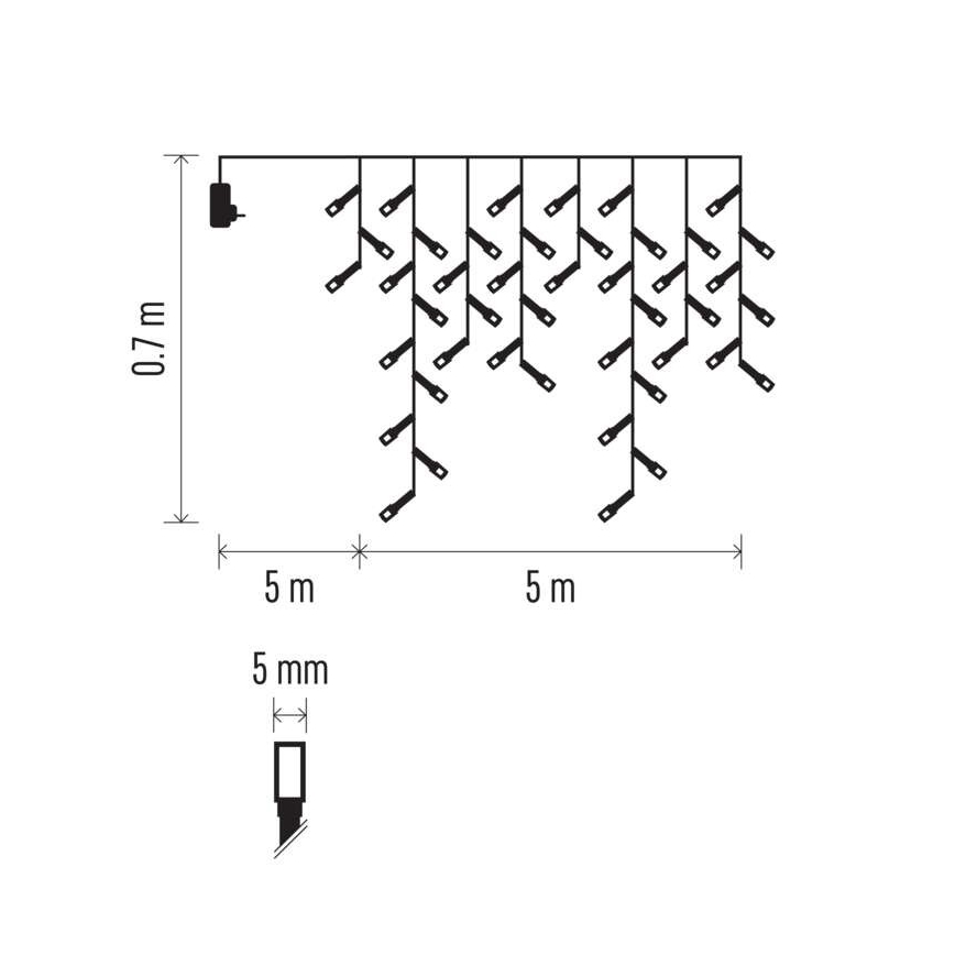 Catena luminosa LED per esterni 300xLED/8 modalità 10 m IP44 bianco caldo + telecomando