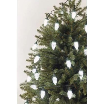 Catena luminosa LED per esterni, 50 LED / 8 funzioni, 14,8 m, IP44, bianco freddo