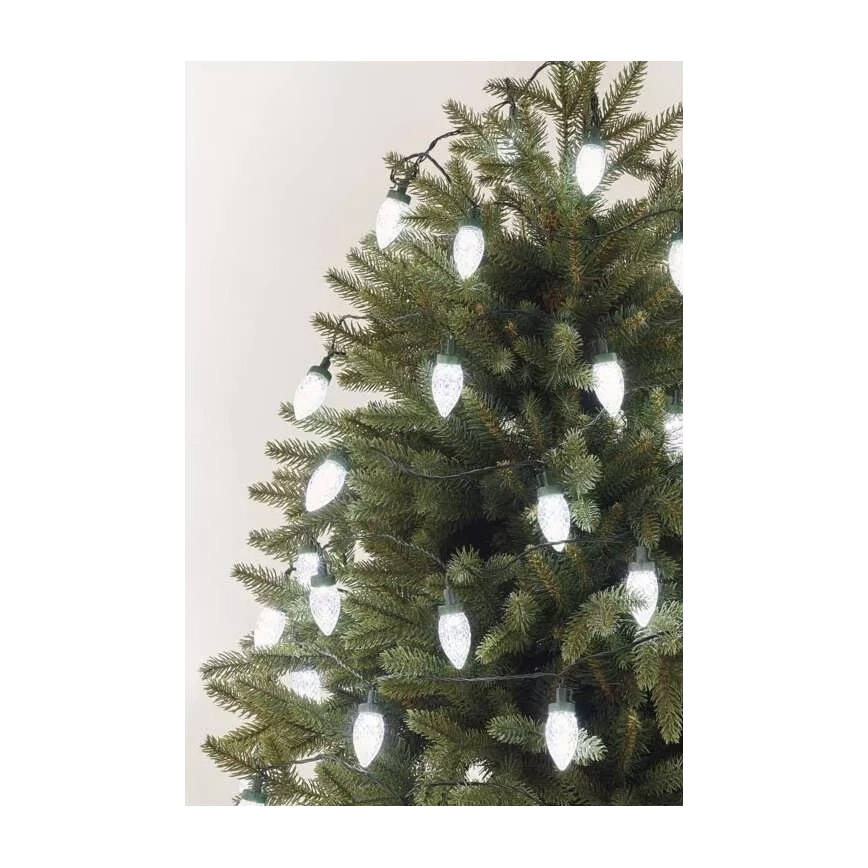 Catena luminosa LED per esterni, 50 LED / 8 funzioni, 14,8 m, IP44, bianco freddo