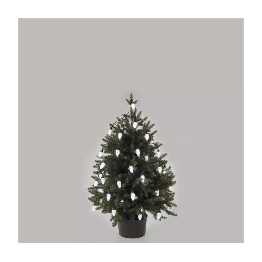 Catena luminosa LED per esterni, 50 LED / 8 funzioni, 14,8 m, IP44, bianco freddo