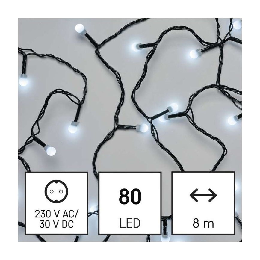 Catena luminosa LED per esterni 80xLED/13m IP44, bianco freddo