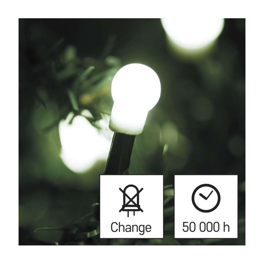 Catena luminosa LED per esterni 80xLED/13m IP44, bianco freddo
