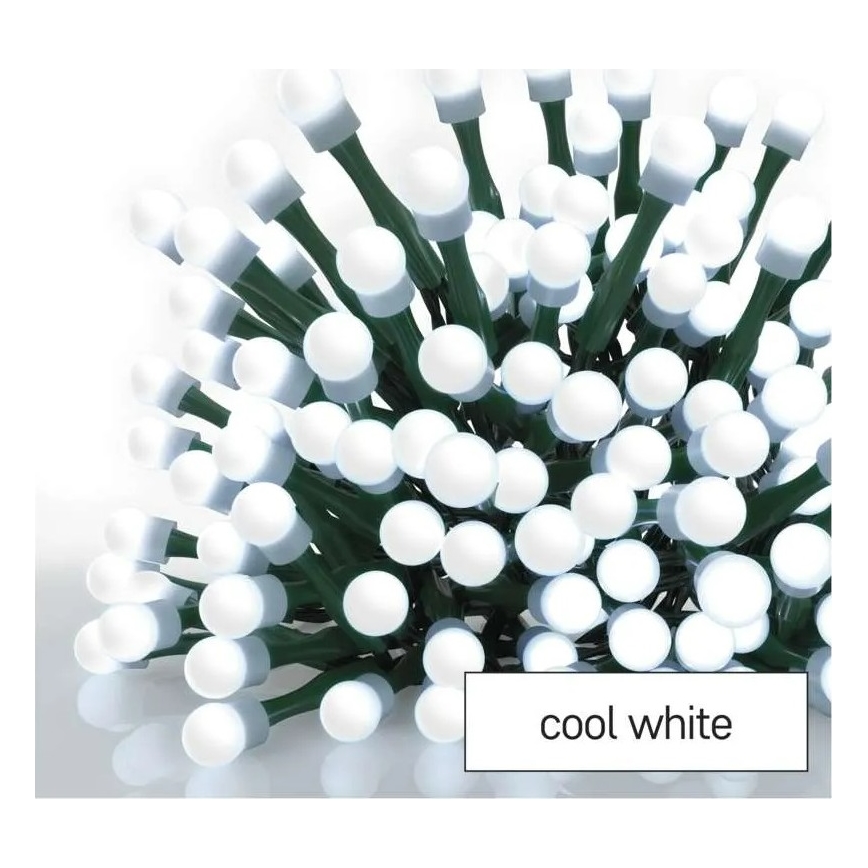 Catena luminosa LED per Natale 200 LED/8 funzioni, 20 m, IP44, bianco freddo