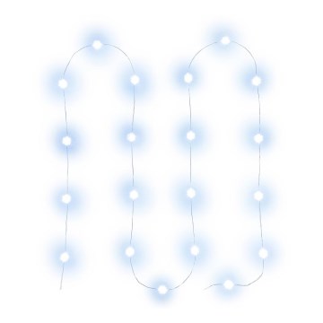 Catena luminosa LED per Natale 20xLED/2xAA, 2,3 m, bianco freddo