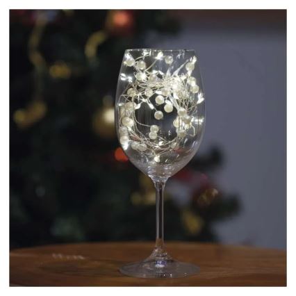 Catena luminosa LED per Natale 40xLED/3xAA 1,5 m bianco caldo
