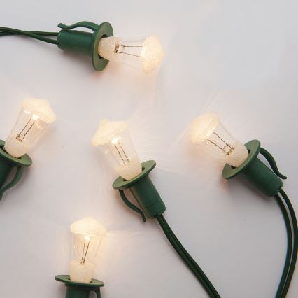 Catena luminosa LUCERNA con 12 lampadine E10, lunghezza 10,7 m, luce bianca calda. Prodotto in Repubblica Ceca