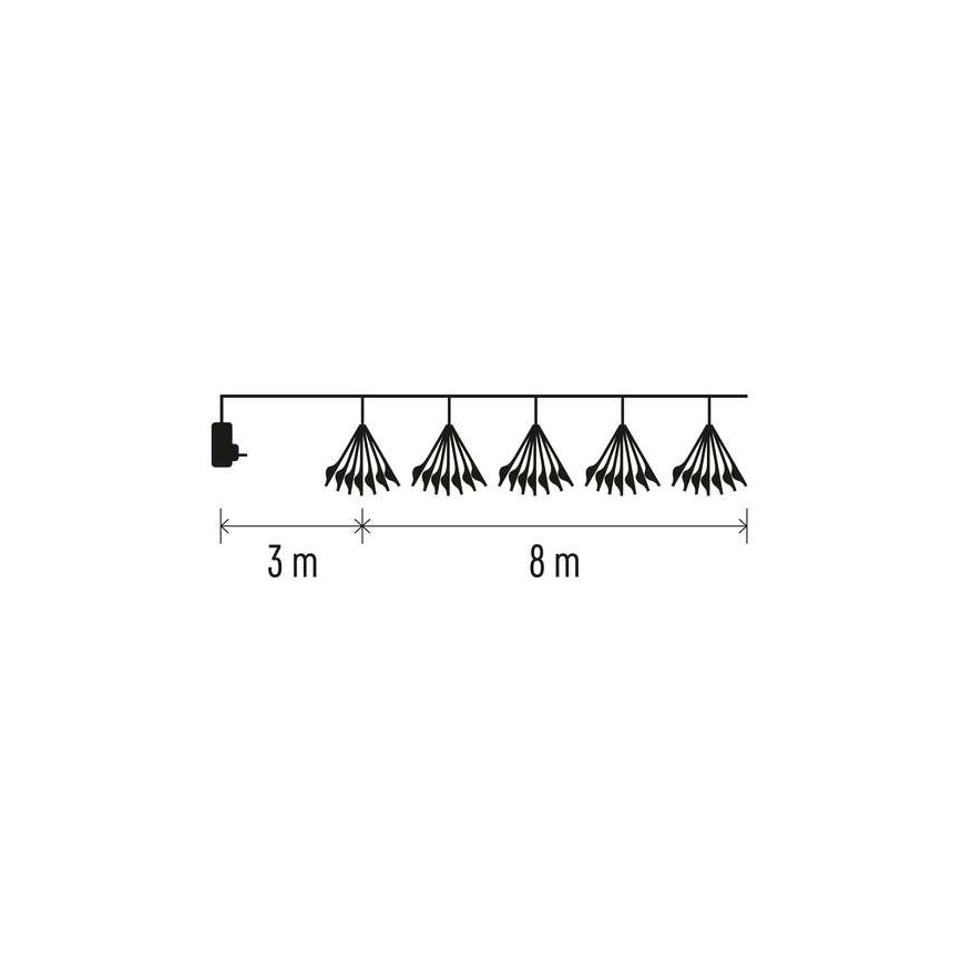 Catena luminosa natalizia 450 LED, 8+3 m, bianco freddo
