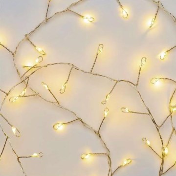 Catena luminosa natalizia a LED, 100 LED/3xAA, 2,7 m, bianco caldo