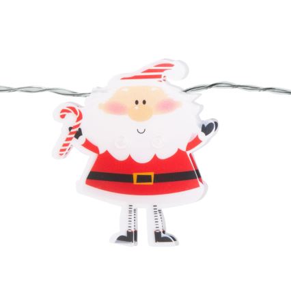 Catena luminosa natalizia a LED 10xLED/2xAA 1,35 m bianco caldo santa