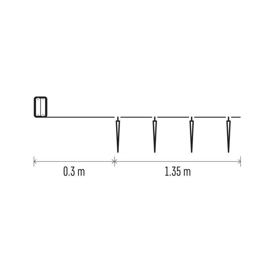 Catena luminosa natalizia a LED 10xLED/2xAA 1,65m