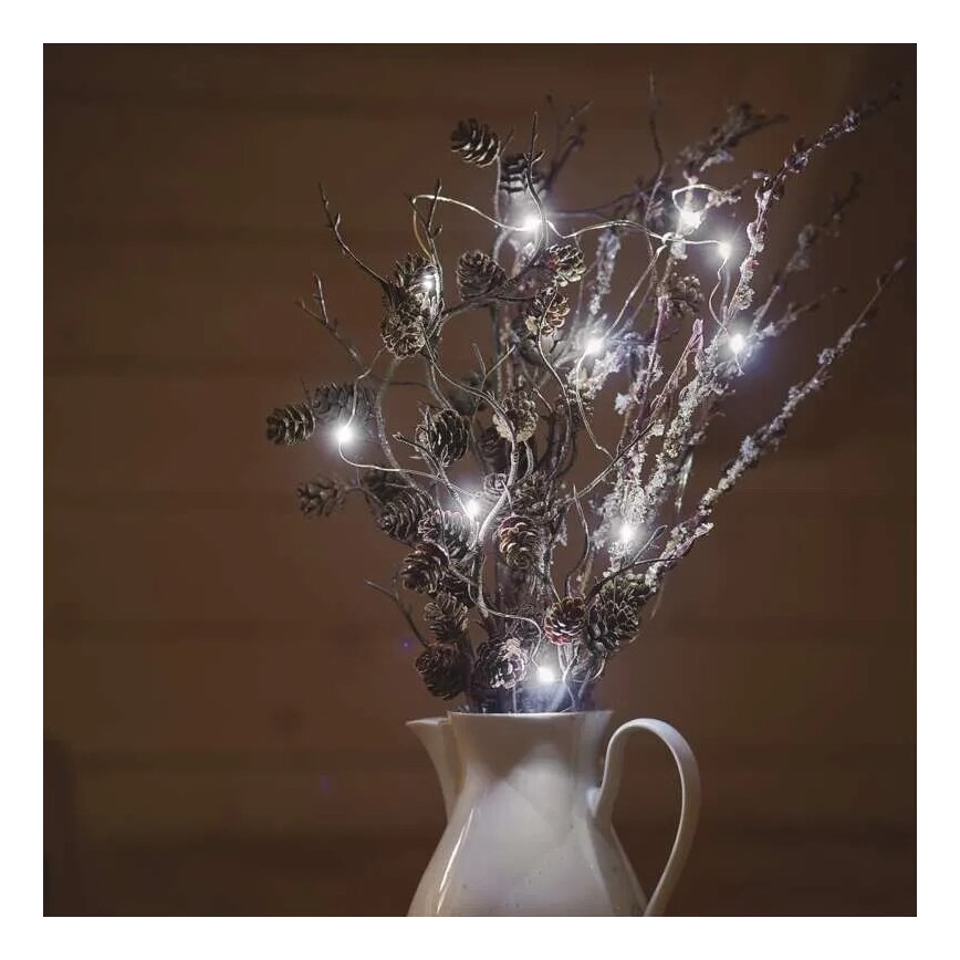 Catena luminosa natalizia a LED 20xLED/2xAA 2,4m bianco freddo