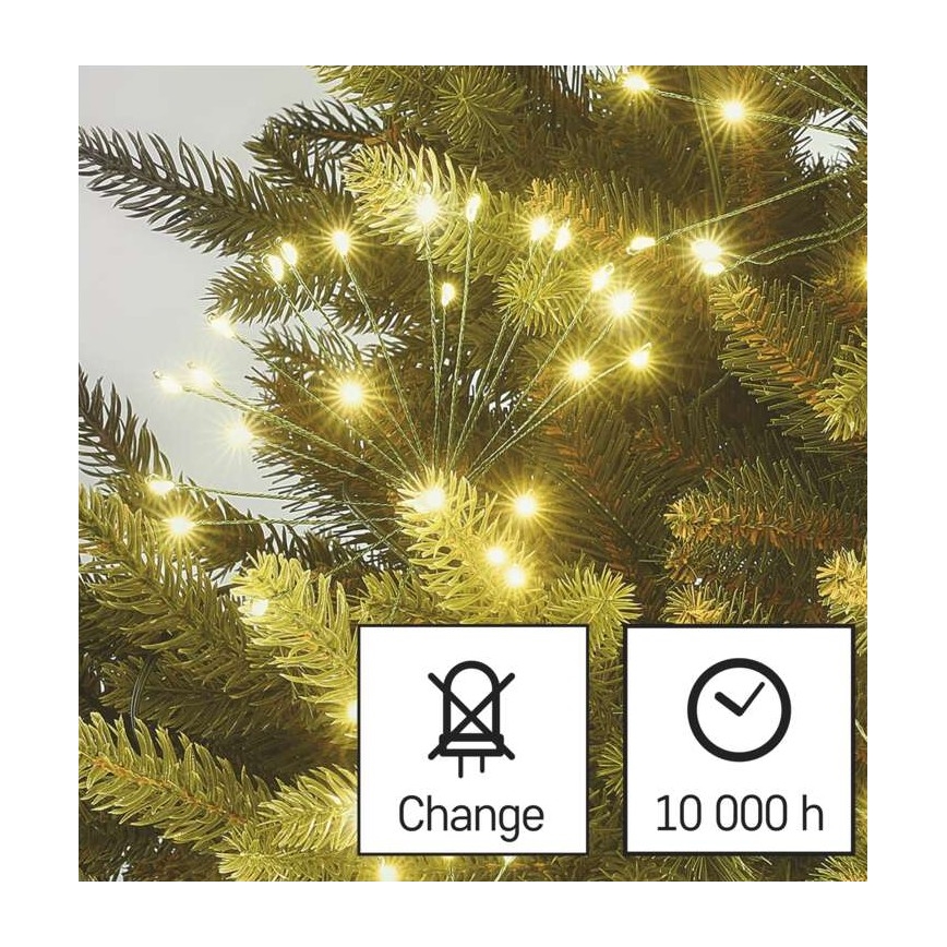 Catena luminosa natalizia a LED 300xLED 5,2+3 m bianco caldo