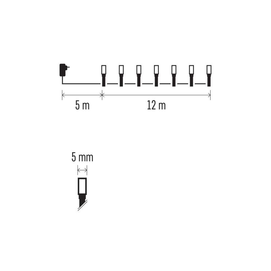 Catena luminosa natalizia da esterno 120xLED/17m IP44 bianco freddo