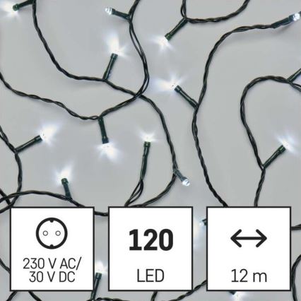 Catena luminosa natalizia da esterno 120xLED/17m IP44 bianco freddo