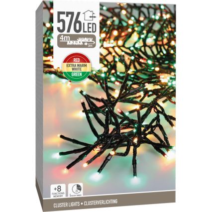 Catena luminosa natalizia da esterno a LED 576xLED/230V/8 funzioni 7,2 m IP44 multicolore