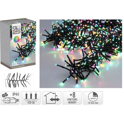 Catena luminosa natalizia da esterno a LED 576xLED/230V/8 funzioni 7,2 m IP44 multicolore