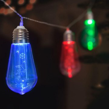 Catena luminosa natalizia LED 10xLED/2xAA 2,2m multicolore