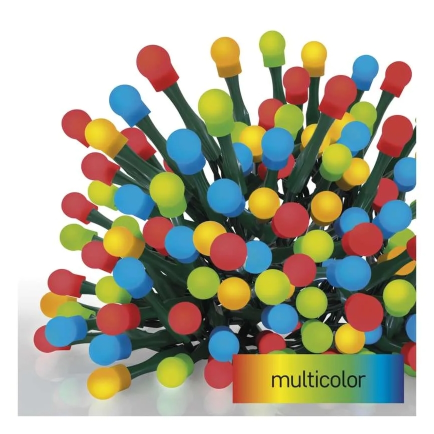 Catena luminosa natalizia LED 200xLED/8 funzioni 25m IP44 multicolore