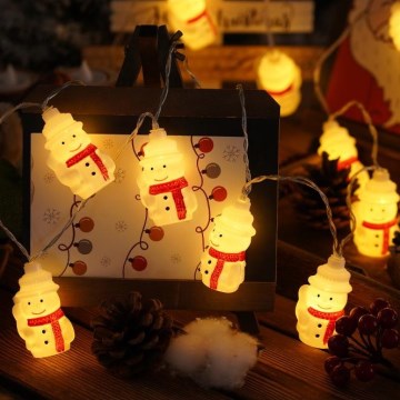 Catena luminosa natalizia LED 20xLED/3xAA/bianco caldo 3,3m pupazzi di neve