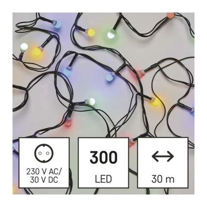 Catena luminosa natalizia LED 300 LED/8 funzioni 35 m IP44 bianco caldo
