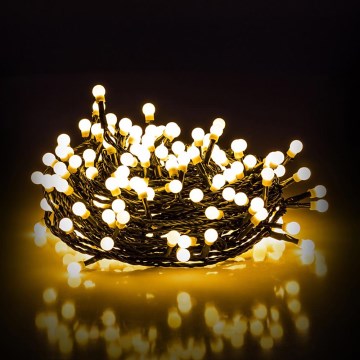 Catena luminosa natalizia LED da esterno 100 LED/8 funzioni 15 m IP44 bianco caldo
