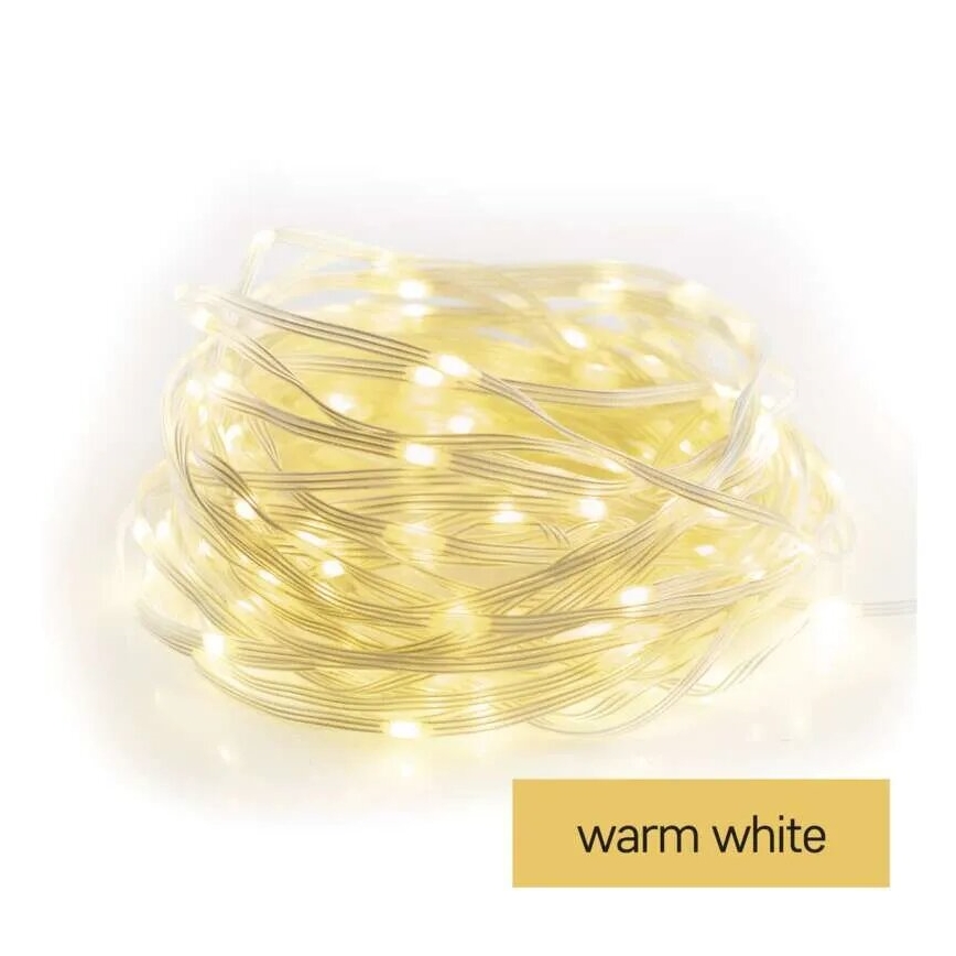 Catena luminosa natalizia LED da esterno 120xLED/17m IP44 bianco caldo