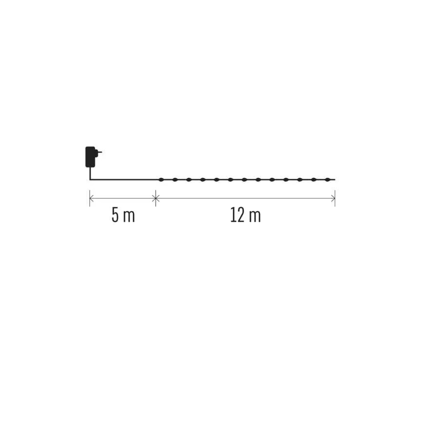 Catena luminosa natalizia LED da esterno 120xLED/17m IP44 bianco caldo
