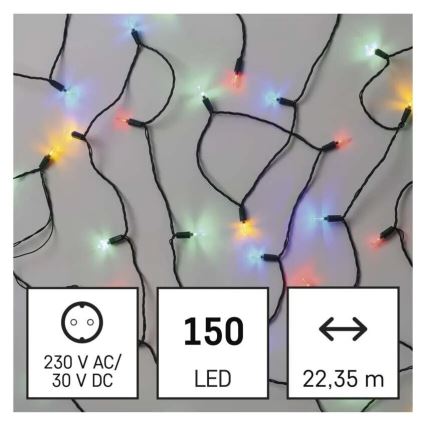 Catena luminosa natalizia LED da esterno 150xLED/27,35m IP44 multicolore