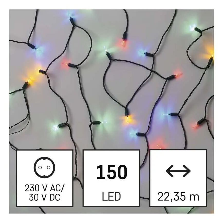 Catena luminosa natalizia LED da esterno 150xLED/27,35m IP44 multicolore