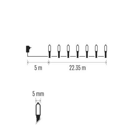 Catena luminosa natalizia LED da esterno 150xLED/27,35m IP44 multicolore