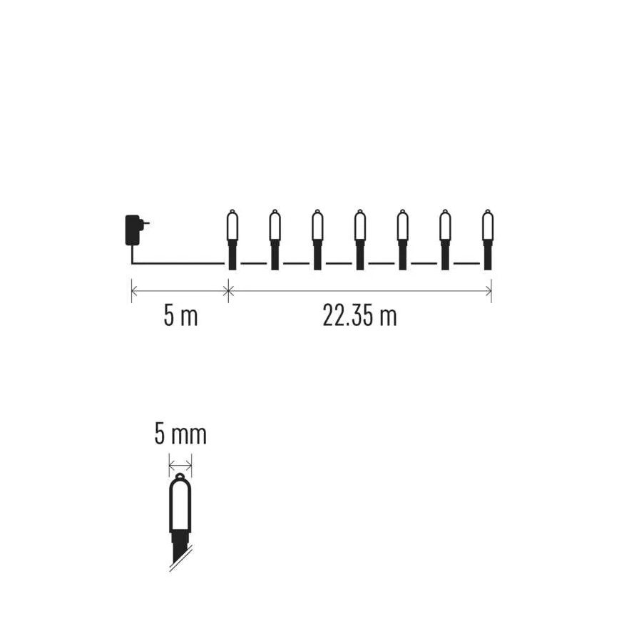 Catena luminosa natalizia LED da esterno 150xLED/27,35m IP44 multicolore