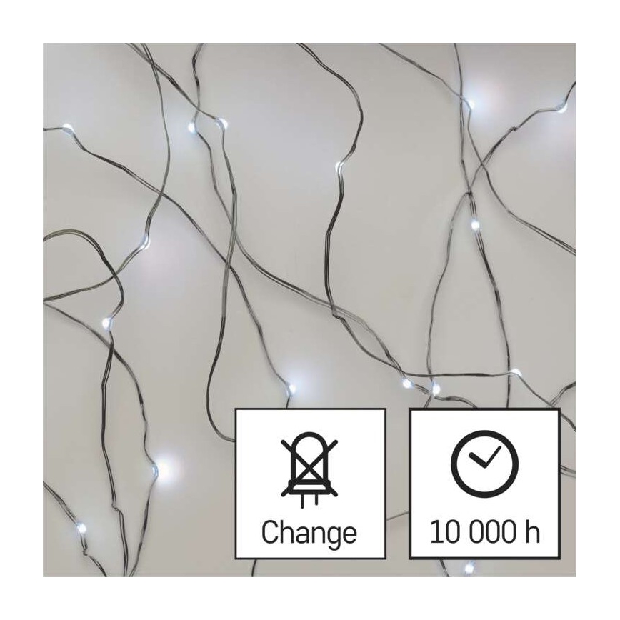 Catena luminosa natalizia LED da esterno 40xLED/9m IP44 bianco freddo