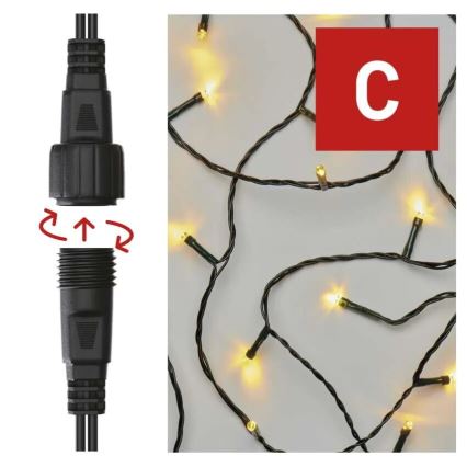 Catena luminosa natalizia LED da esterno 50xLED/5m IP44 bianco caldo