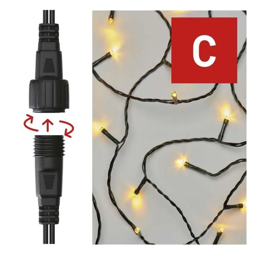 Catena luminosa natalizia LED da esterno 50xLED/5m IP44 bianco caldo