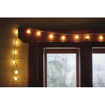 Catena luminosa natalizia LED per esterni 40xLED/9m IP44, bianco caldo