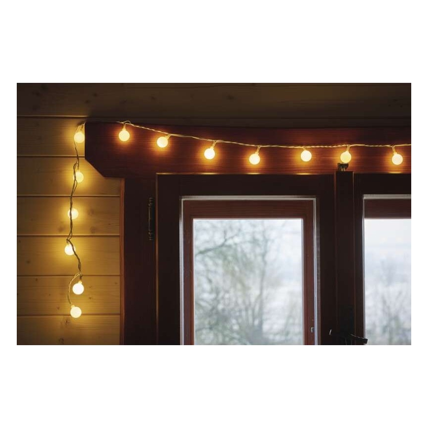 Catena luminosa natalizia LED per esterni 40xLED/9m IP44, bianco caldo