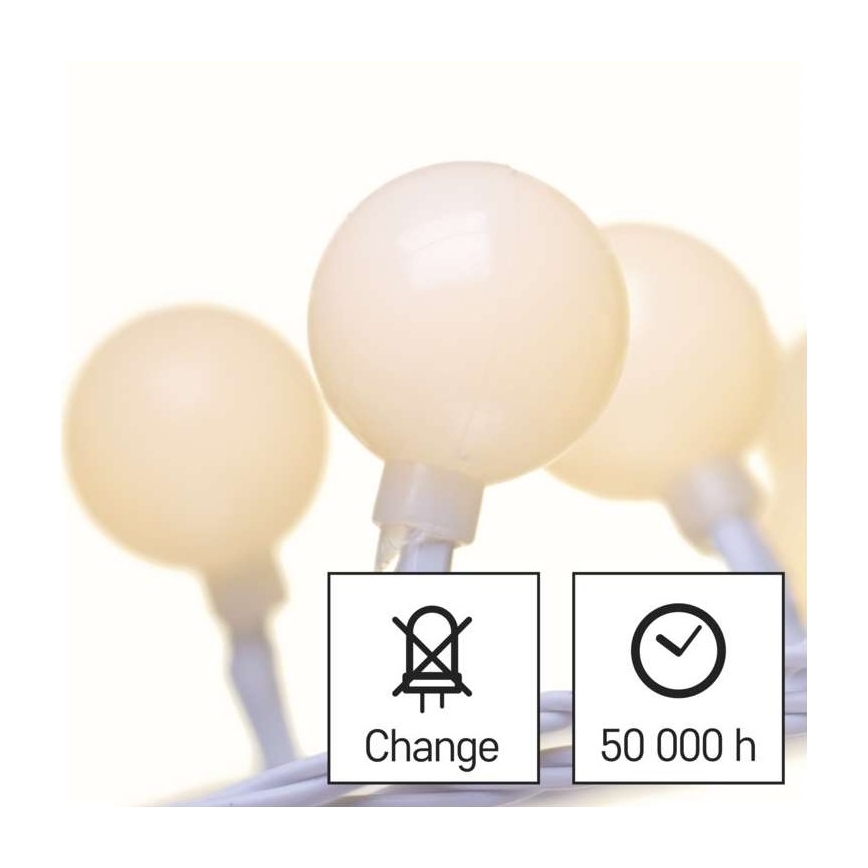 Catena luminosa natalizia LED per esterni 40xLED/9m IP44, bianco caldo