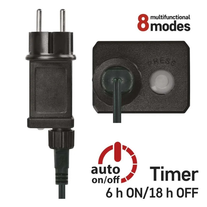 Catena luminosa natalizia LED per esterni 80xLED/8 funzioni 13m multicolore IP44