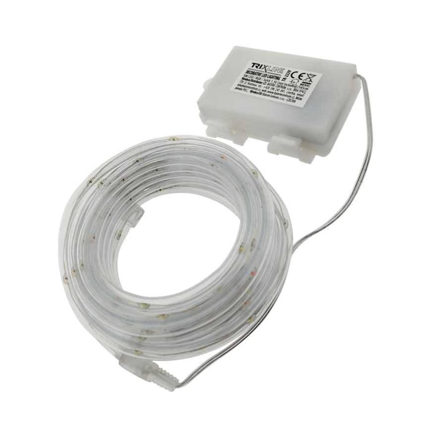 Catena luminosa natalizia per esterni 100xLED/3xAA 5,45 m IP44 multicolore