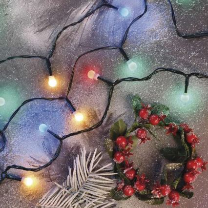 Catena luminosa natalizia per esterni 80 LED/8 funzioni 13 m multicolore IP44